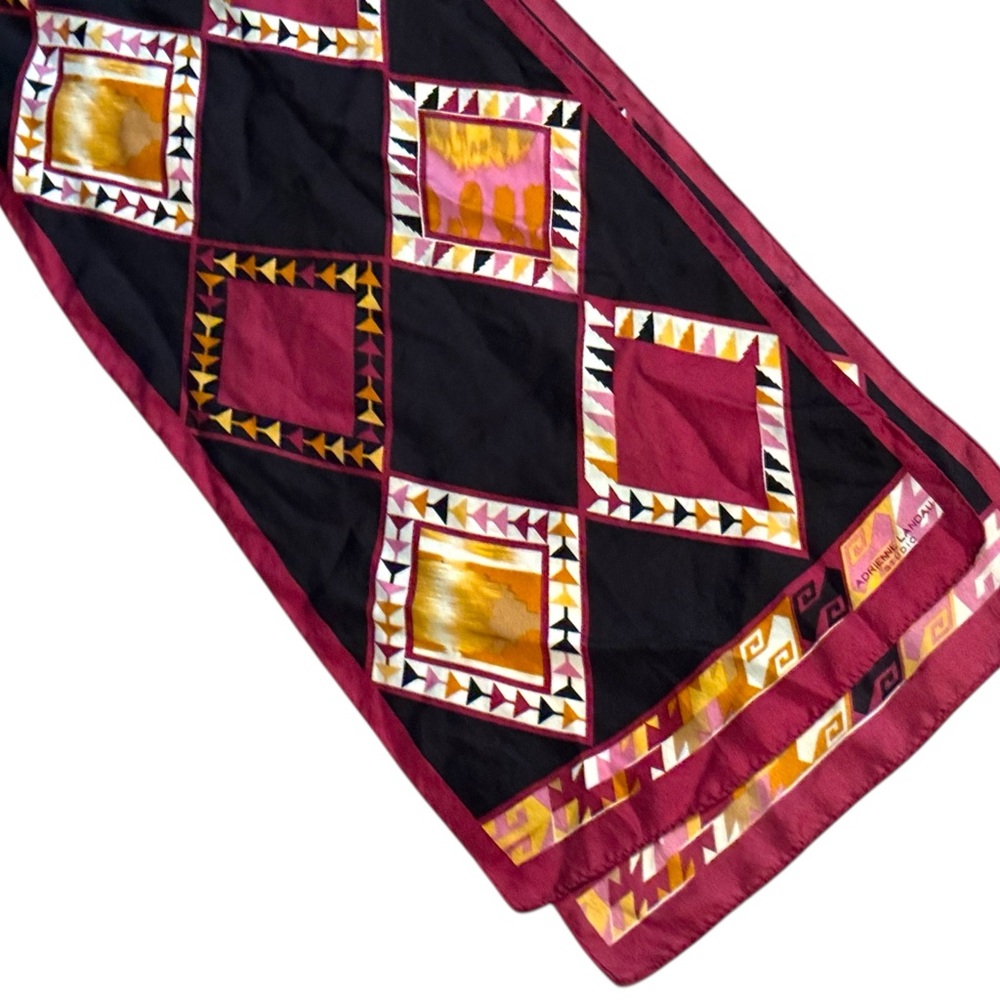 Colorful Geometric Silk Scarf